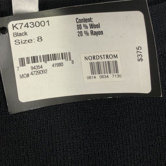 ST. JOHN COLLECTION 8 Black Skirt Santana Knit Ribbed A-line Wool Blend NWT $375 - Picture 5 of 12